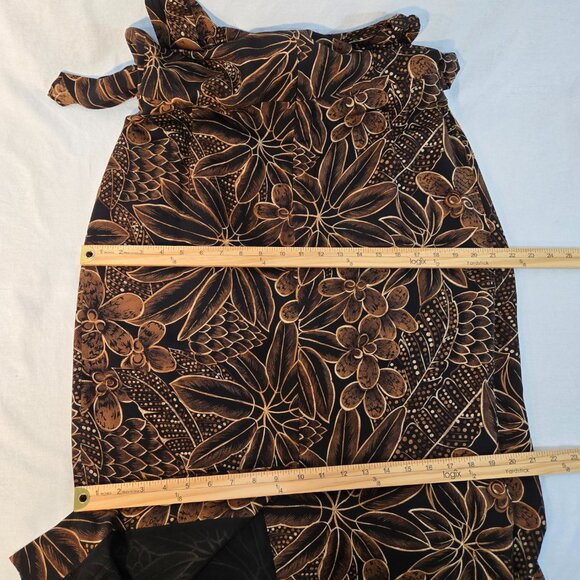 DANA BUCHMAN Y2K Whimsigoth Brown/Black Floral SILK Faux Wrap Tie Dress Size 10. - Picture 16 of 16